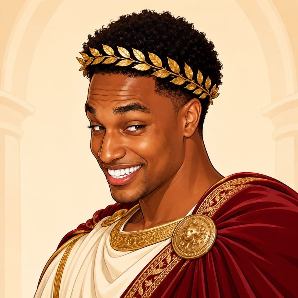 Ansemius Maximus portrait with laurel wreath and lion brooch